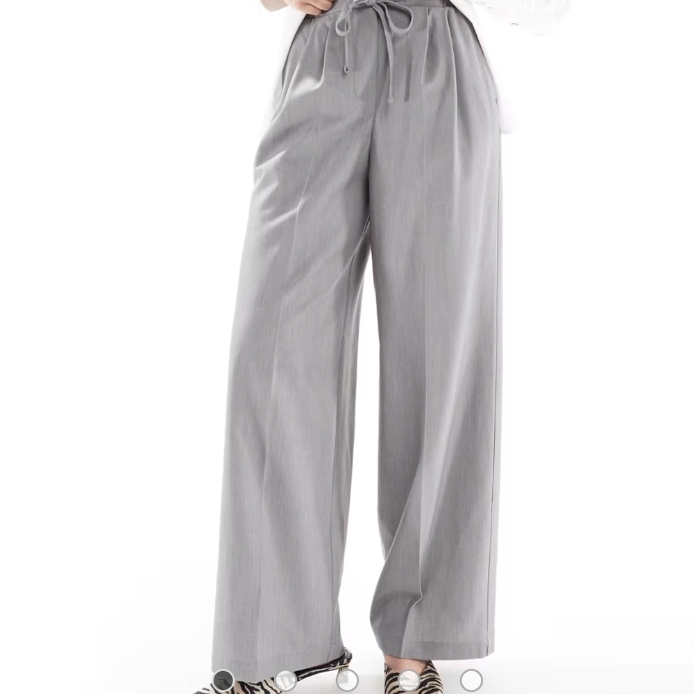 ASOS Light Gray Wide-Leg Pants